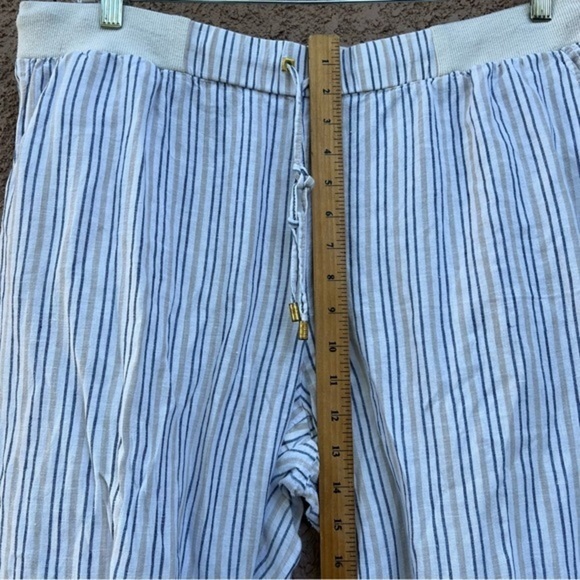 Ellen Tracy Linen Pants with pockets Womens Size XL Striped Comfort Contemporary - Picture 10 of 12